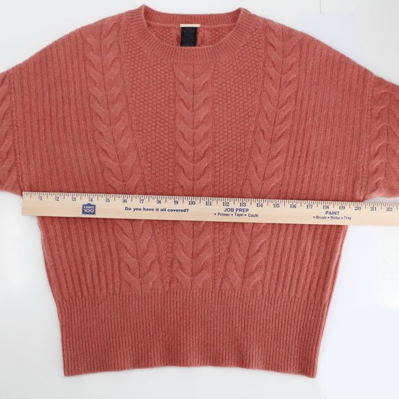 Magaschoni's Cashmere Sweater Crew neck Long Sleeve Pullover Mixed Knit Clay M - Picture 7 of 8